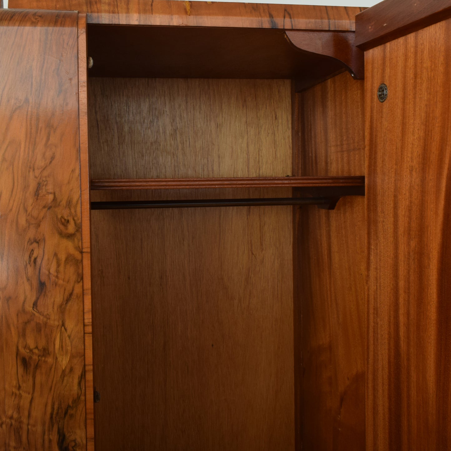 Large Walnut Veneer Wardrobe