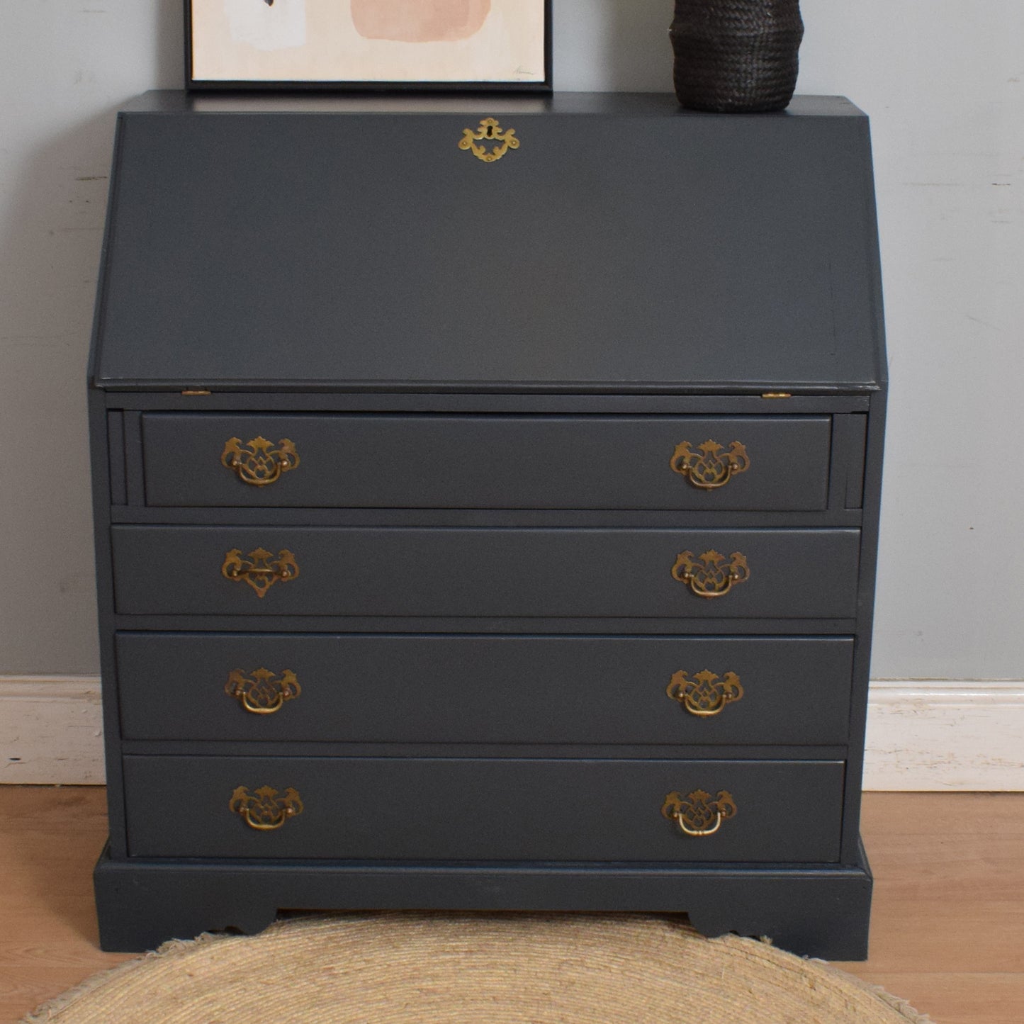 Large Oak Painted Bureau