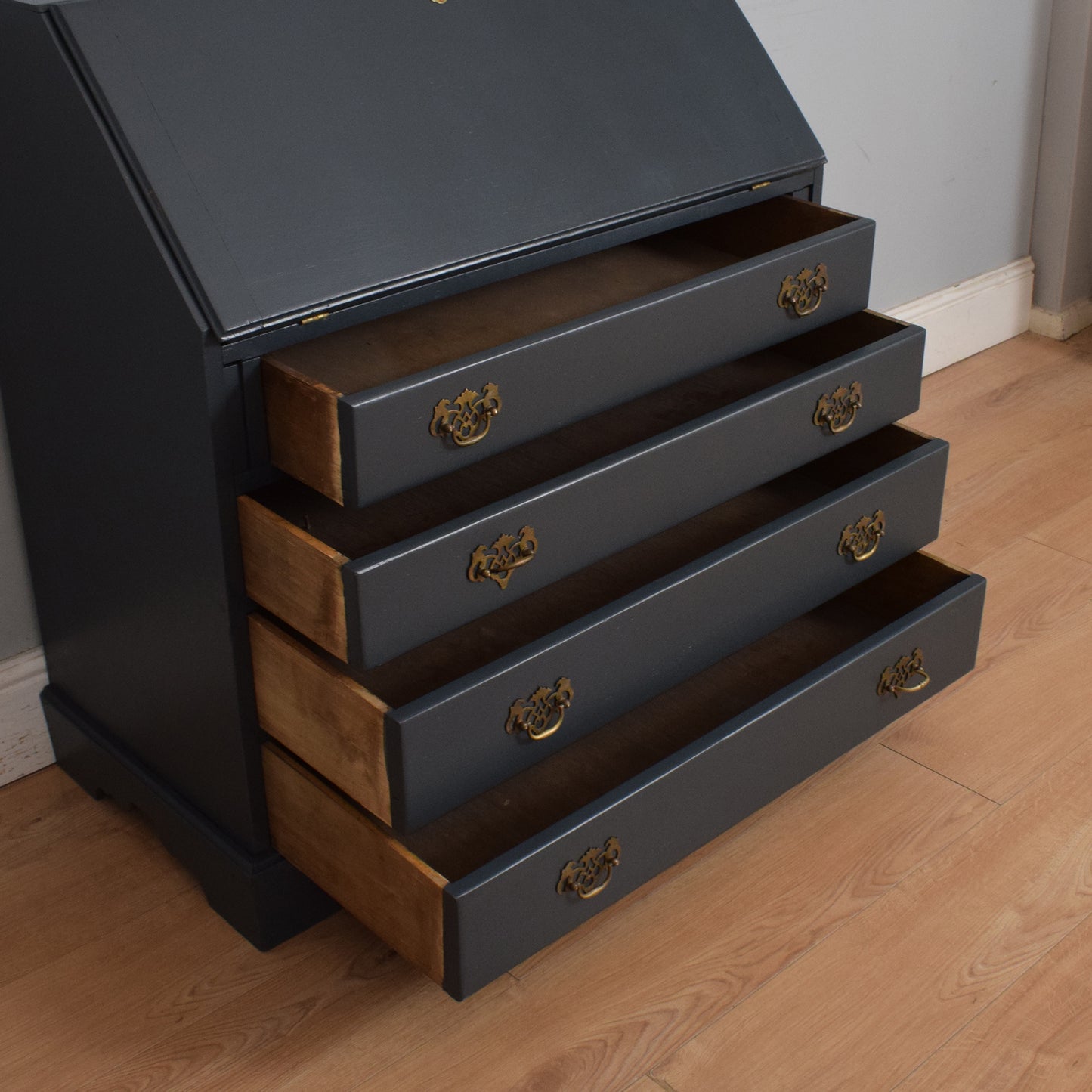 Large Oak Painted Bureau