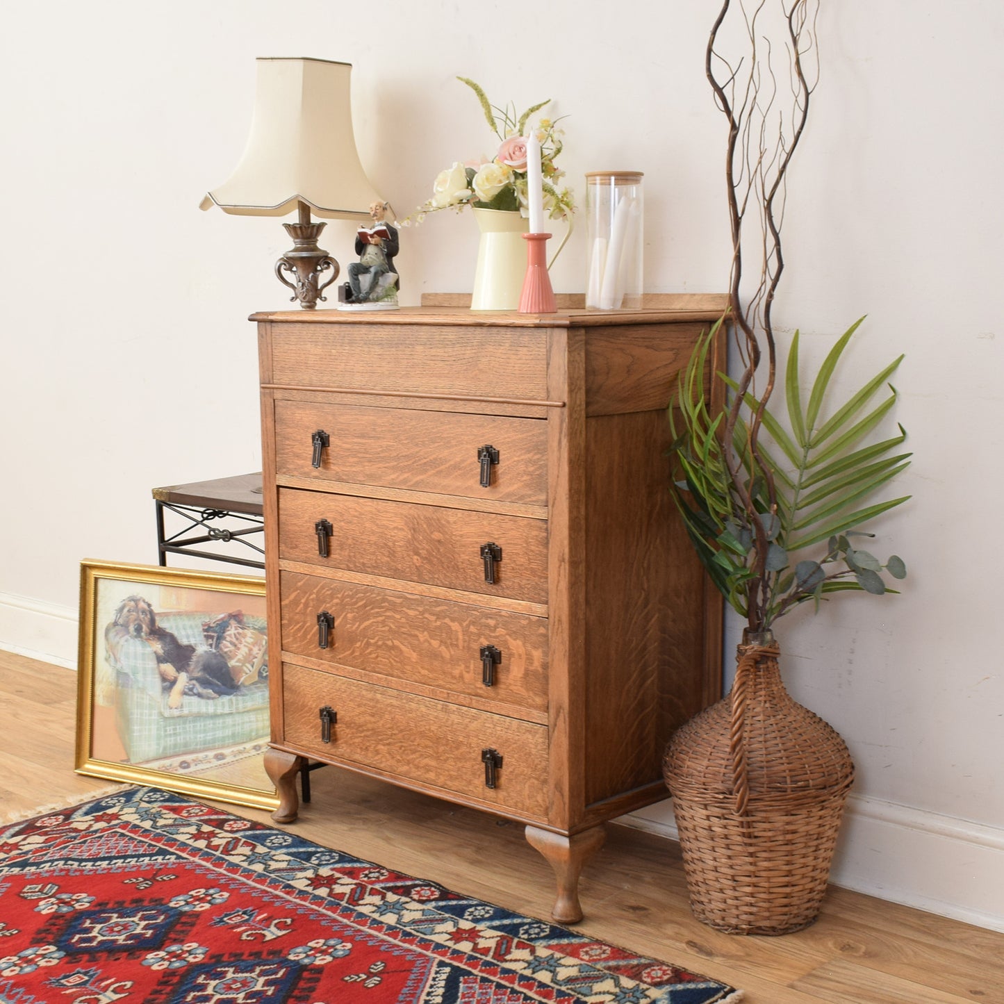 Oak Vanity Chest Of Drawers