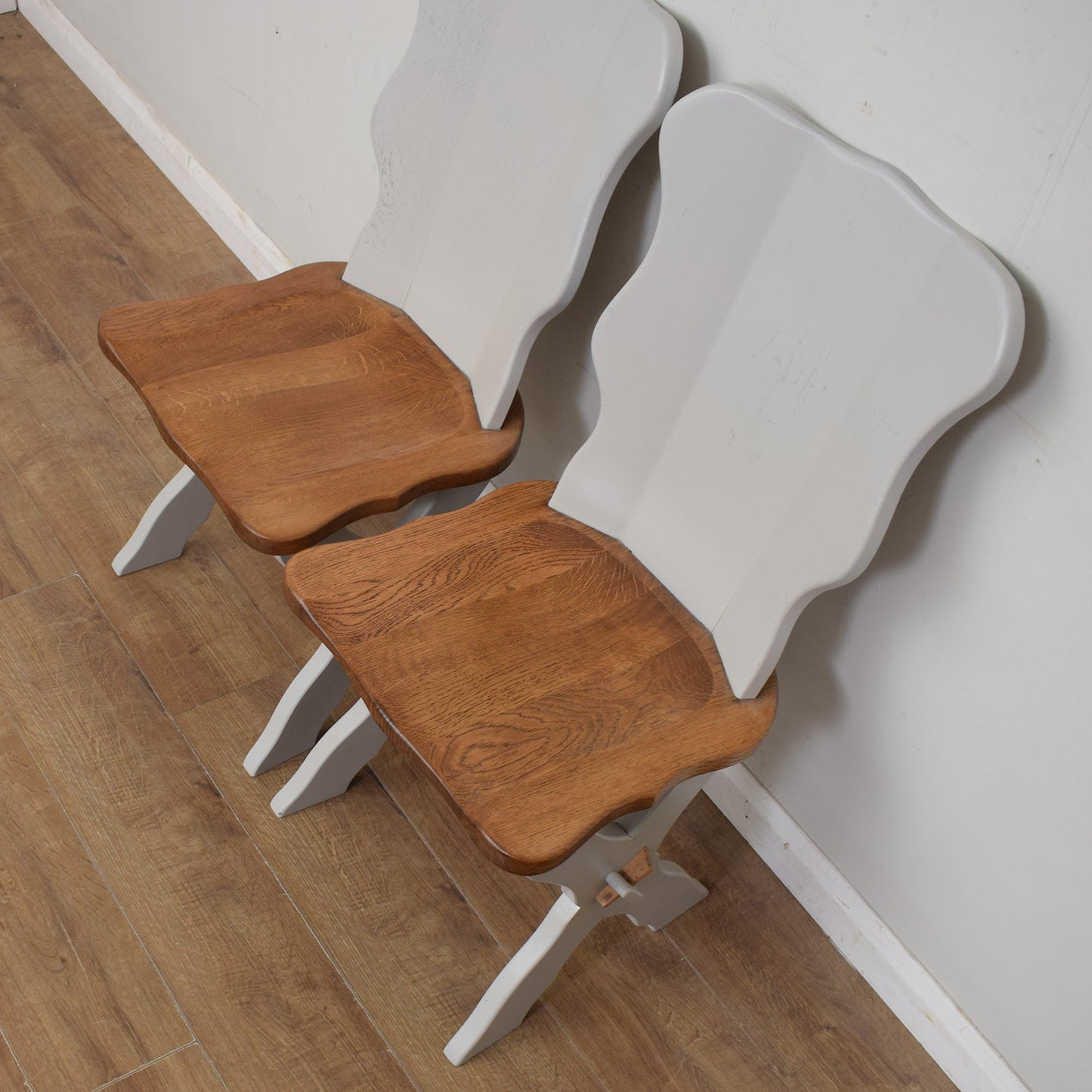 Four Solid Oak Dining Chairs