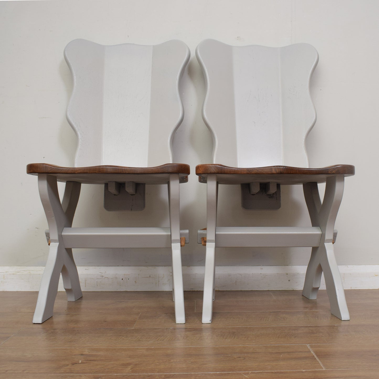 Four Solid Oak Dining Chairs