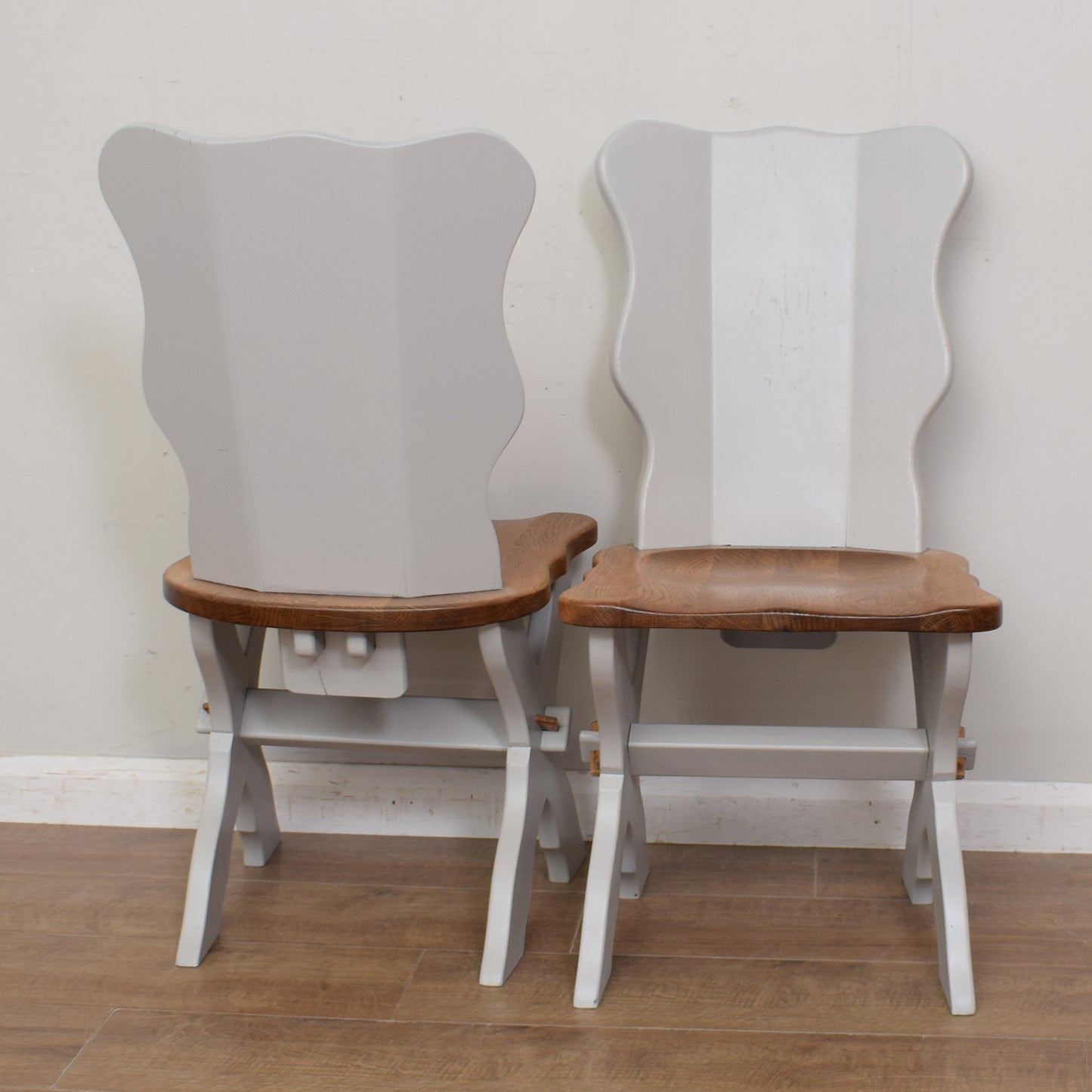 Four Solid Oak Dining Chairs