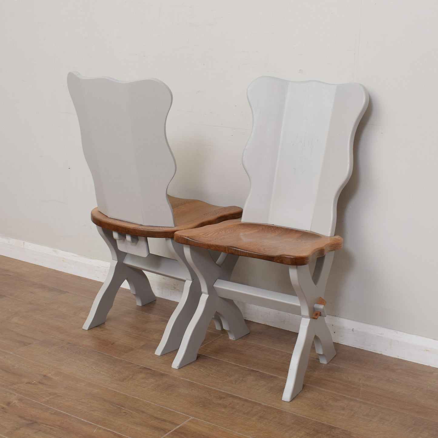 Four Solid Oak Dining Chairs