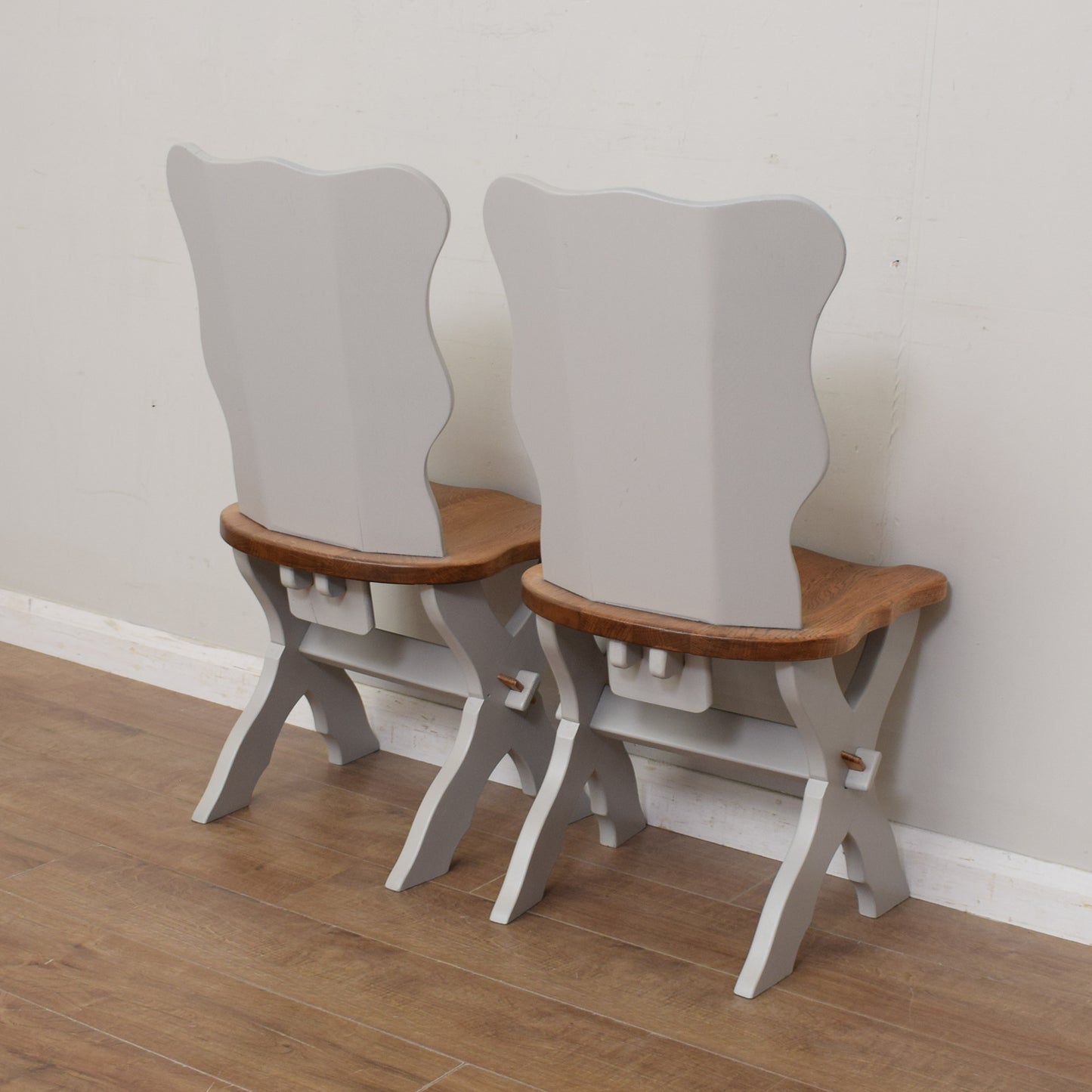 Four Solid Oak Dining Chairs