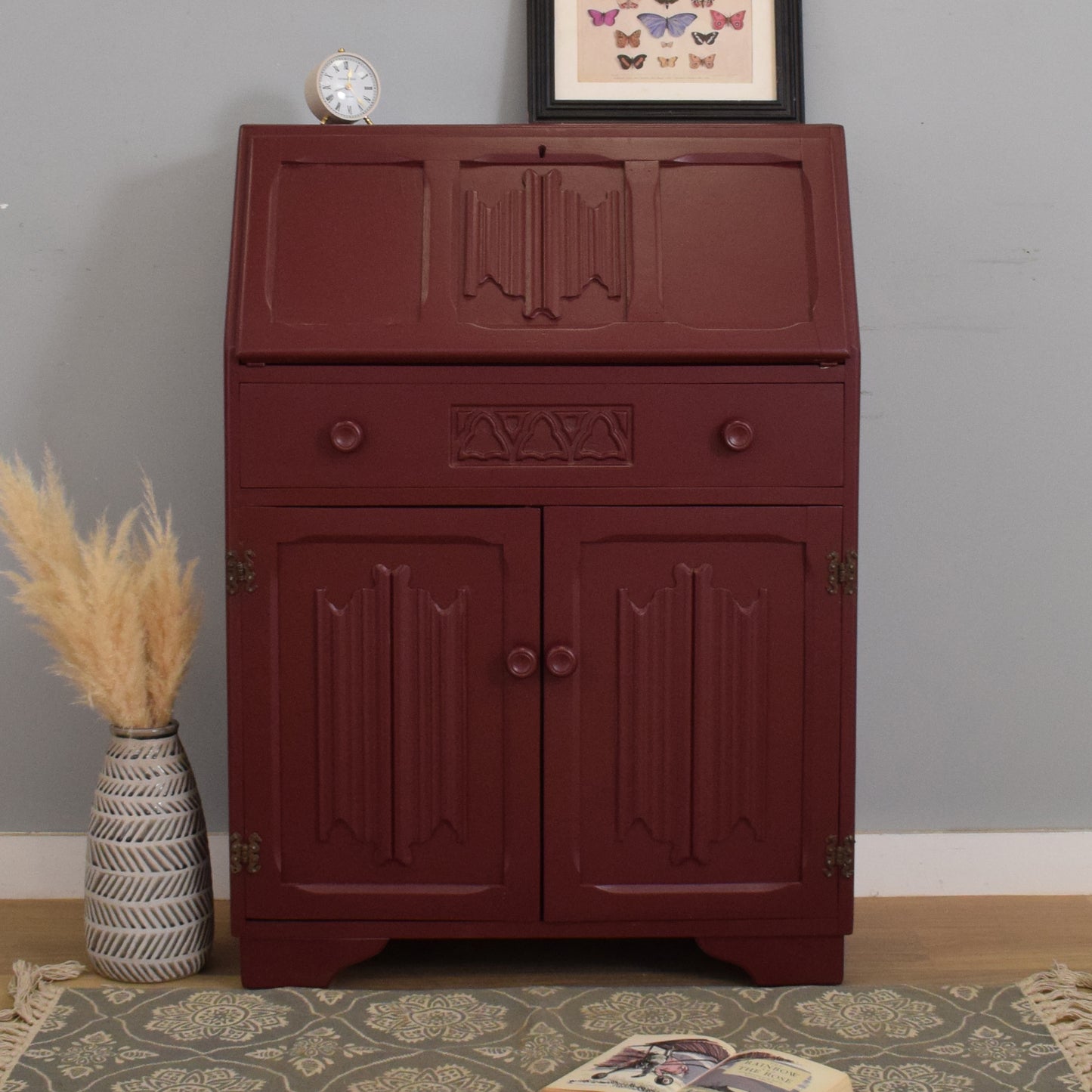 Painted Linenfold Bureau