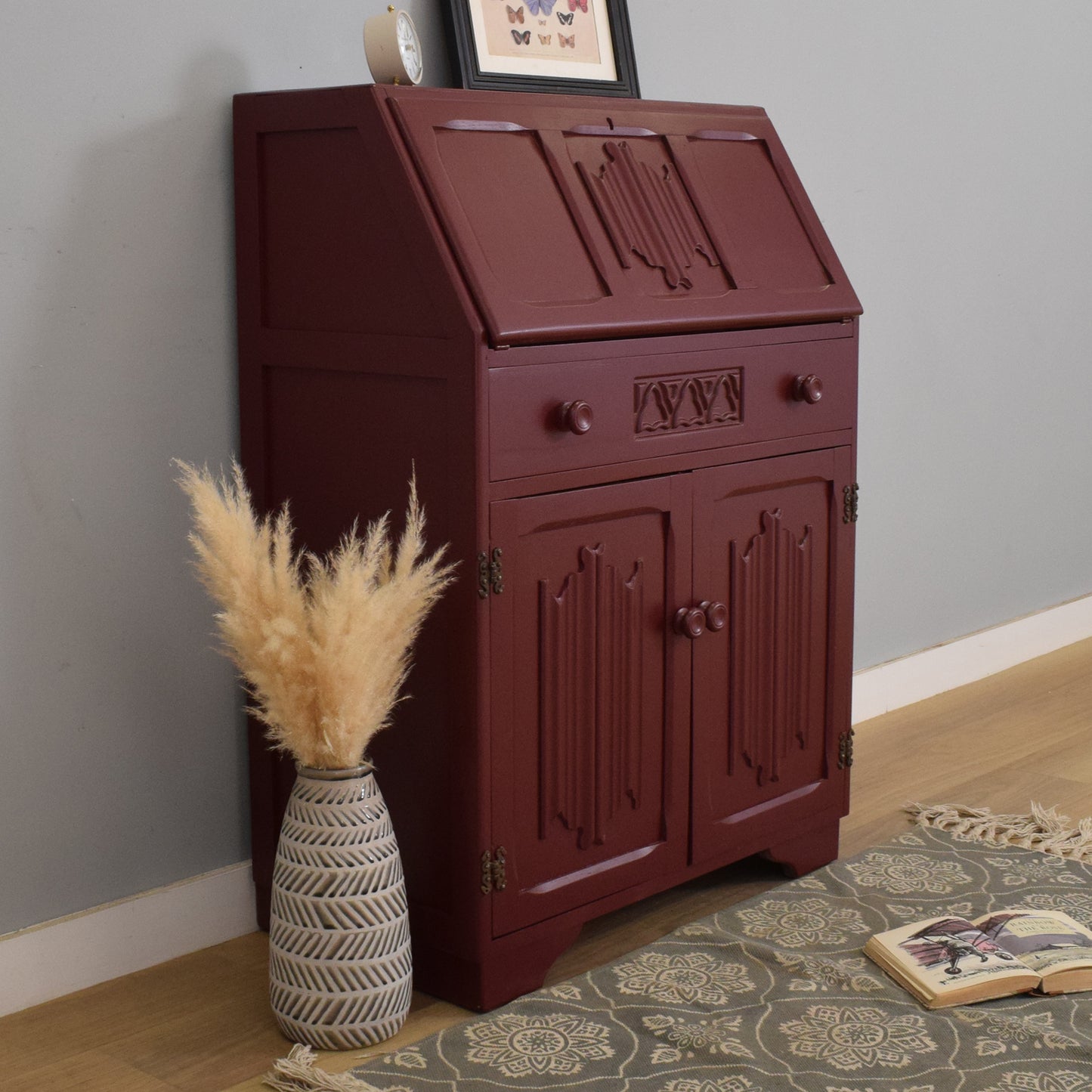 Painted Linenfold Bureau