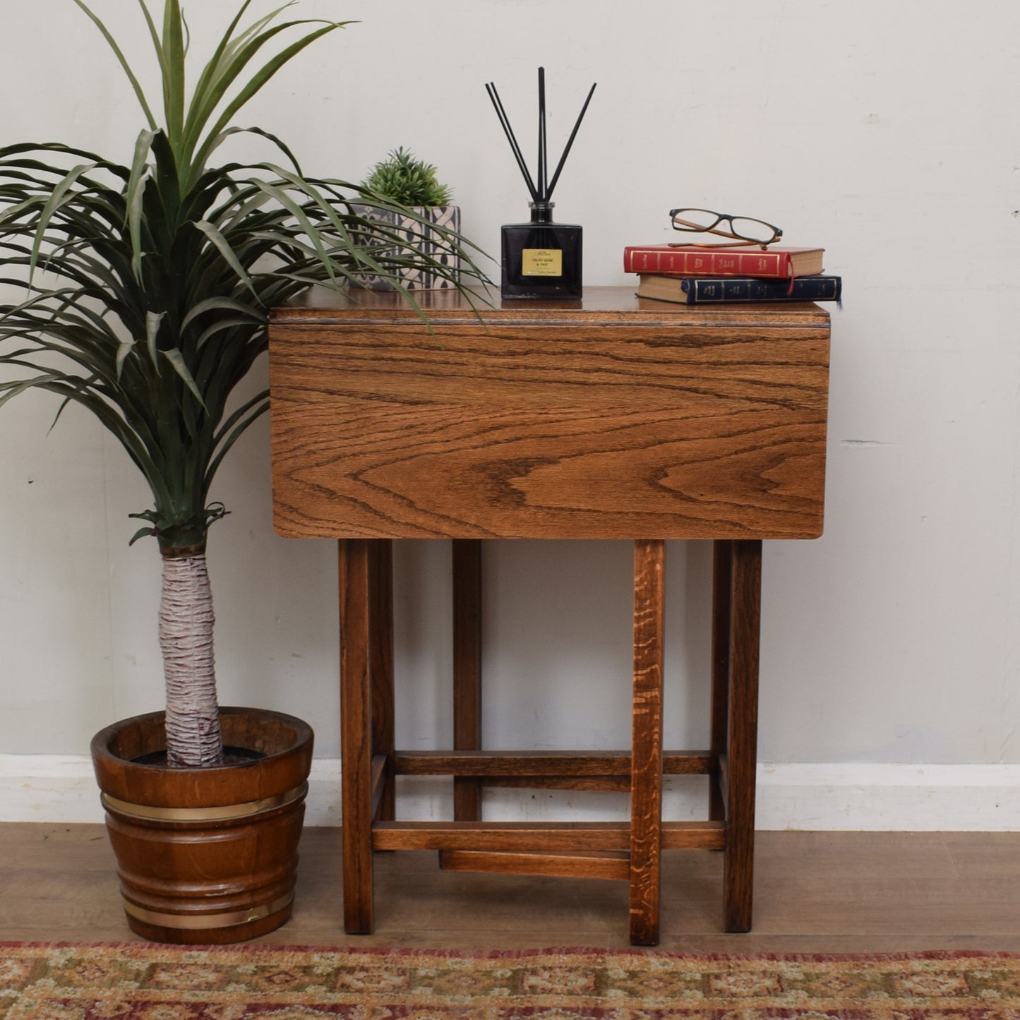 Restored Oak Drop-Leaf Table