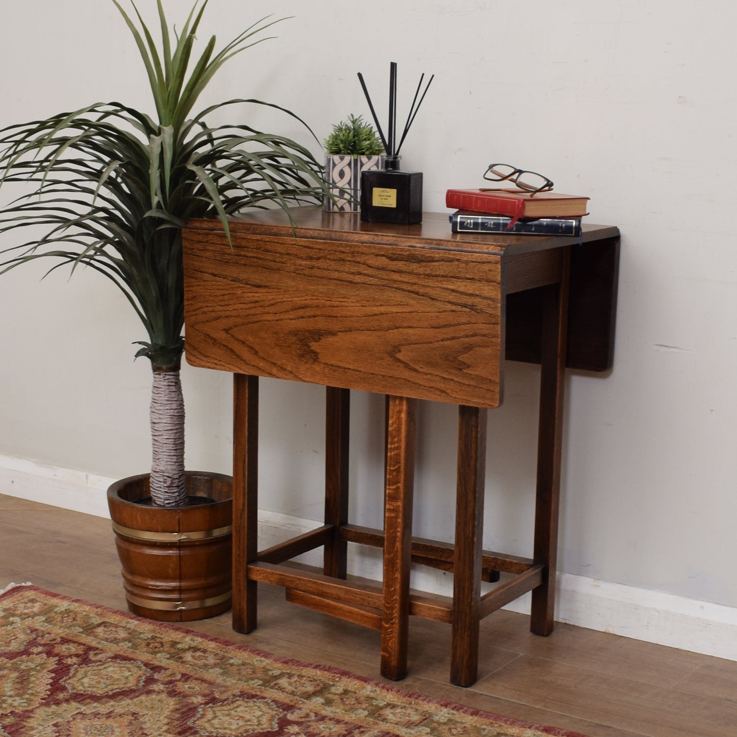 Restored Oak Drop-Leaf Table