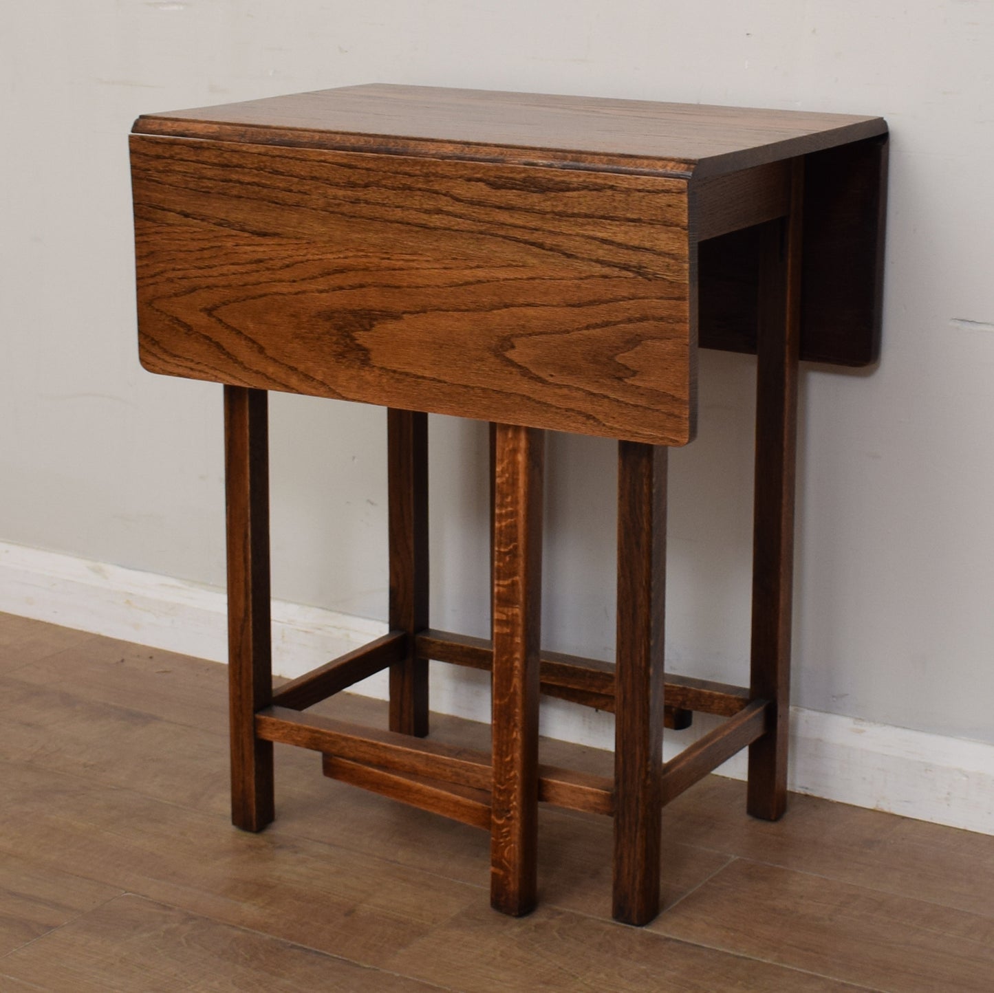 Restored Oak Drop-Leaf Table