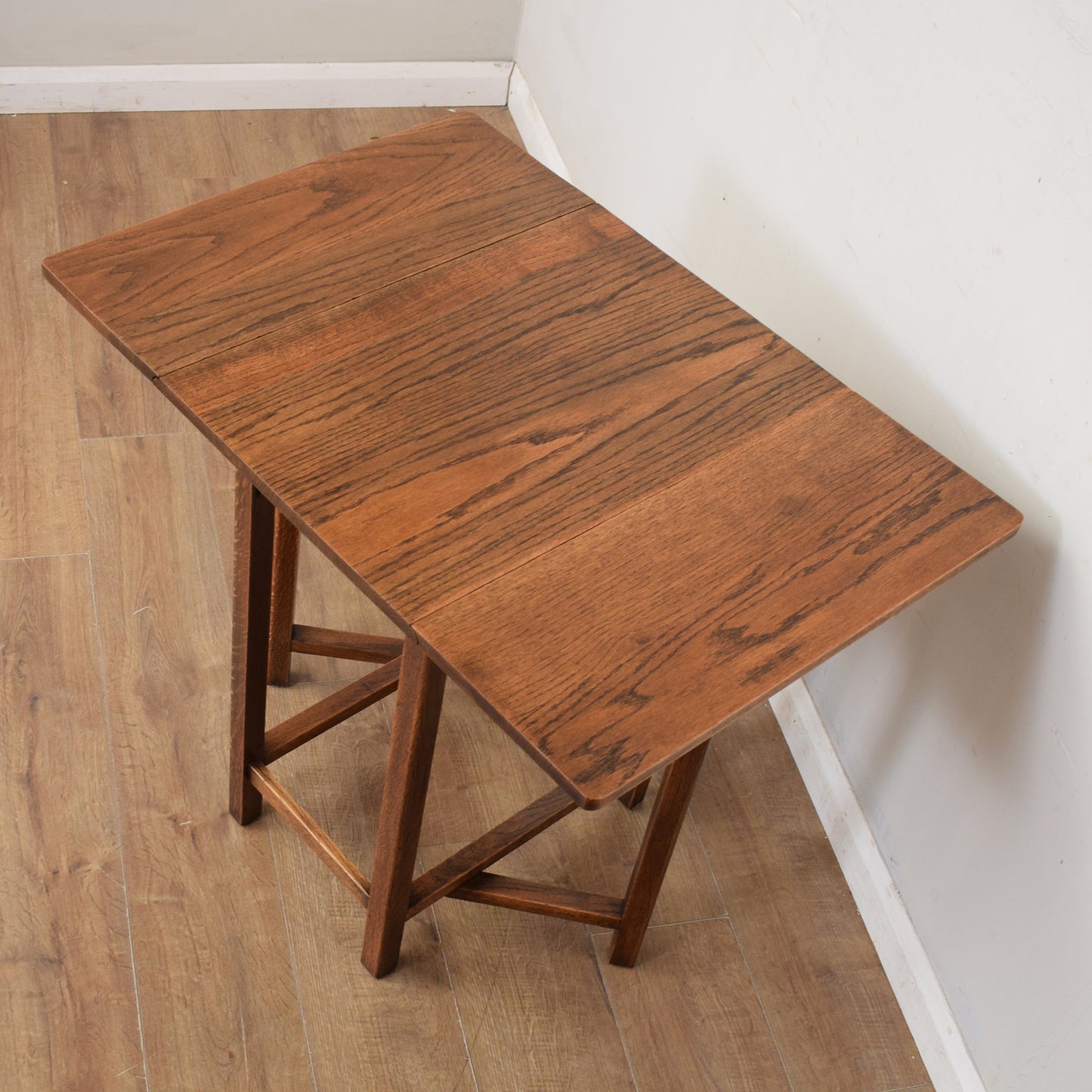 Restored Oak Drop-Leaf Table