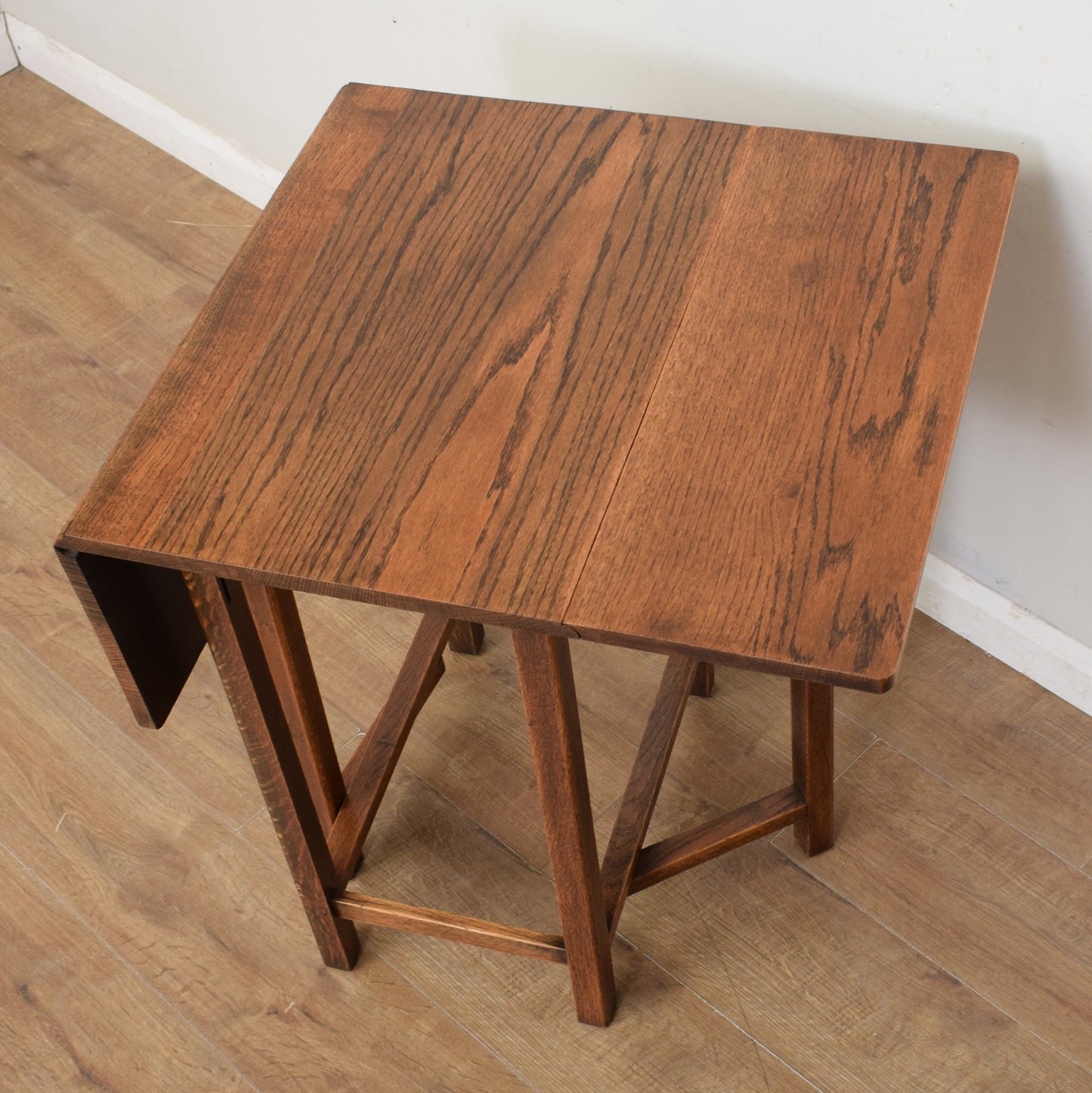 Restored Oak Drop-Leaf Table