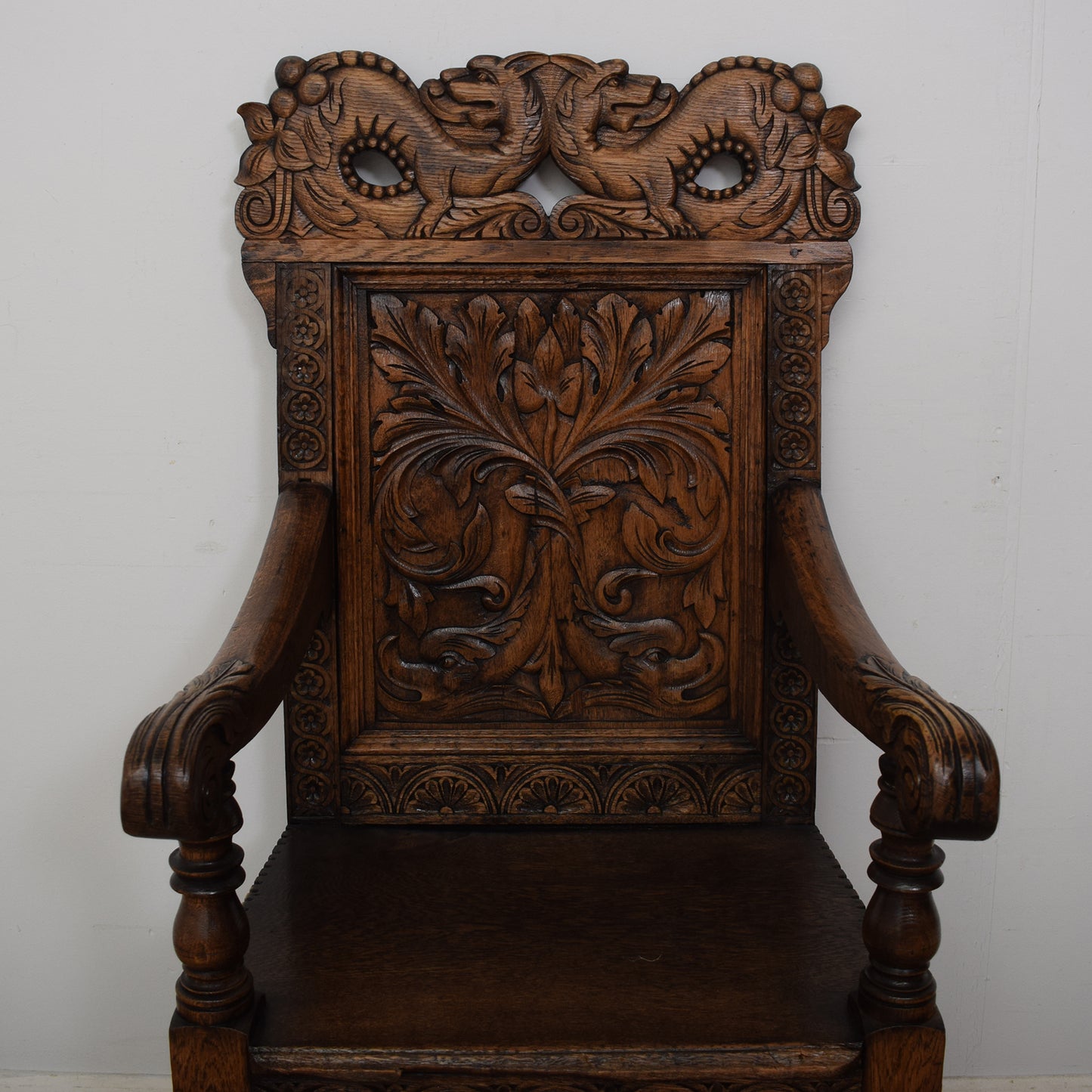Vintage Carved Oak Chair