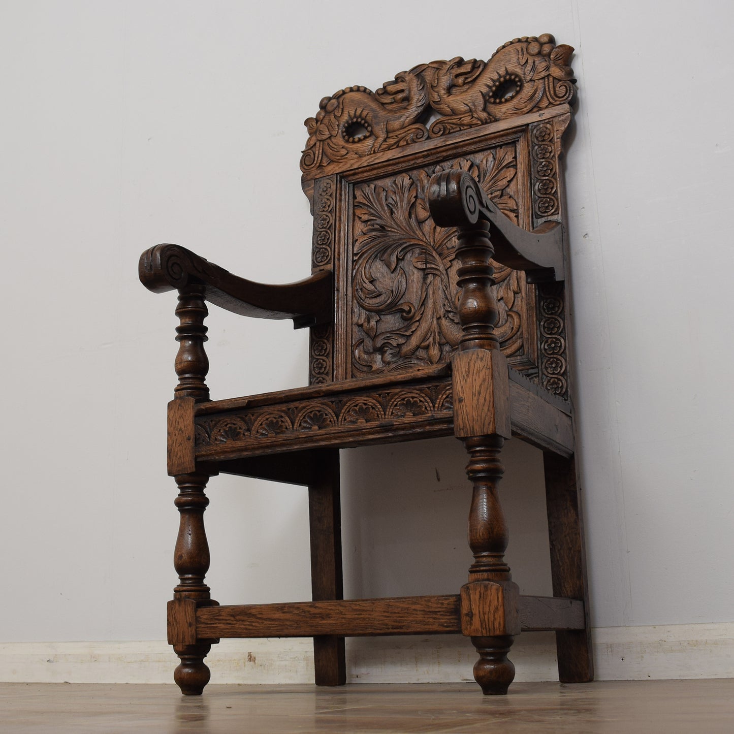 Vintage Carved Oak Chair