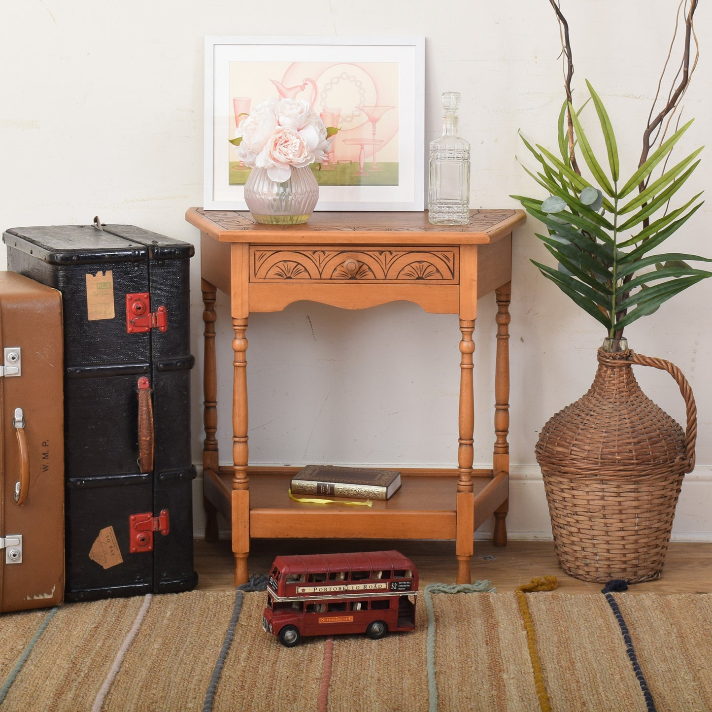 Oak Veneer Hall Table