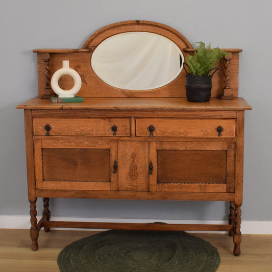 Oak Mirrored Sideboard