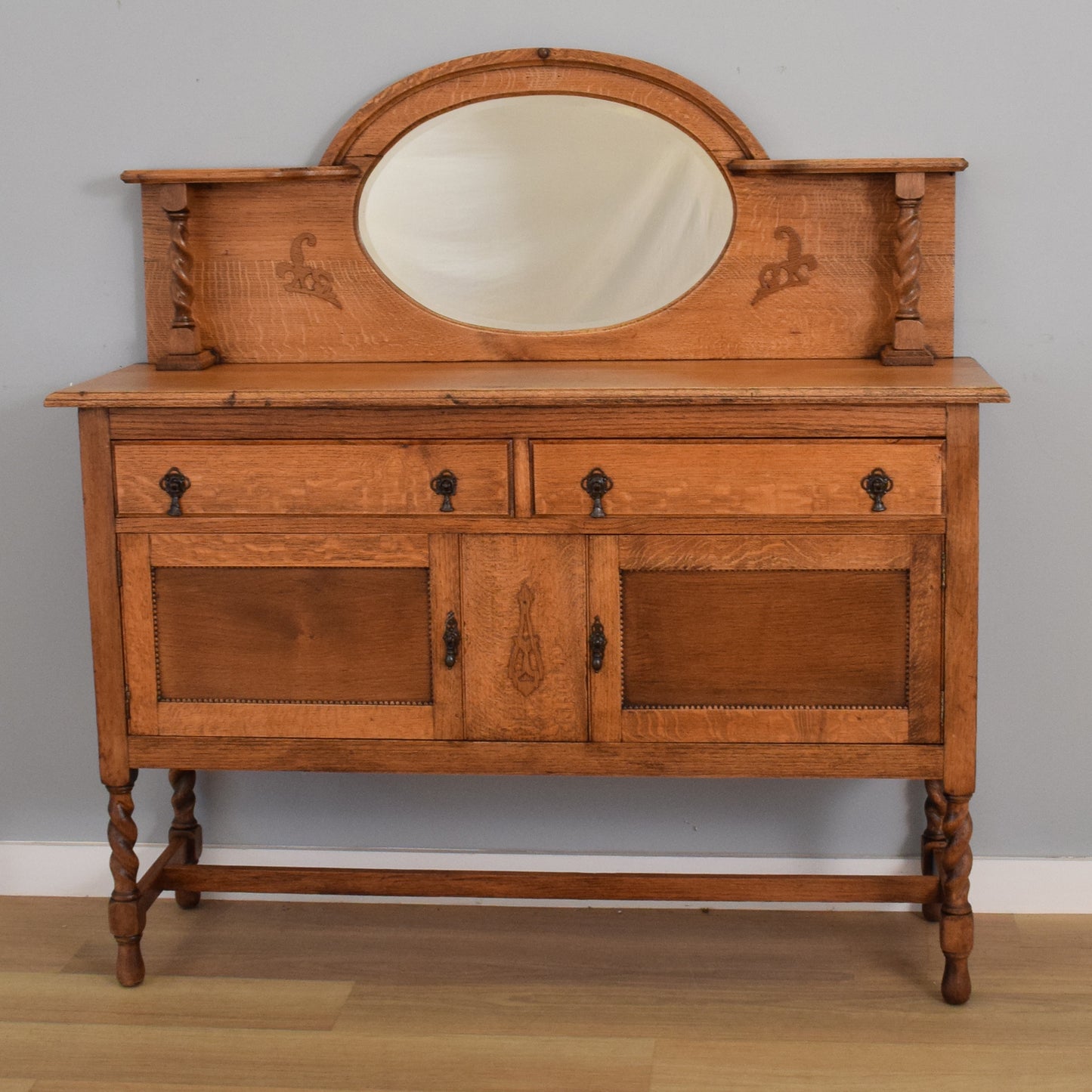 Oak Mirrored Sideboard