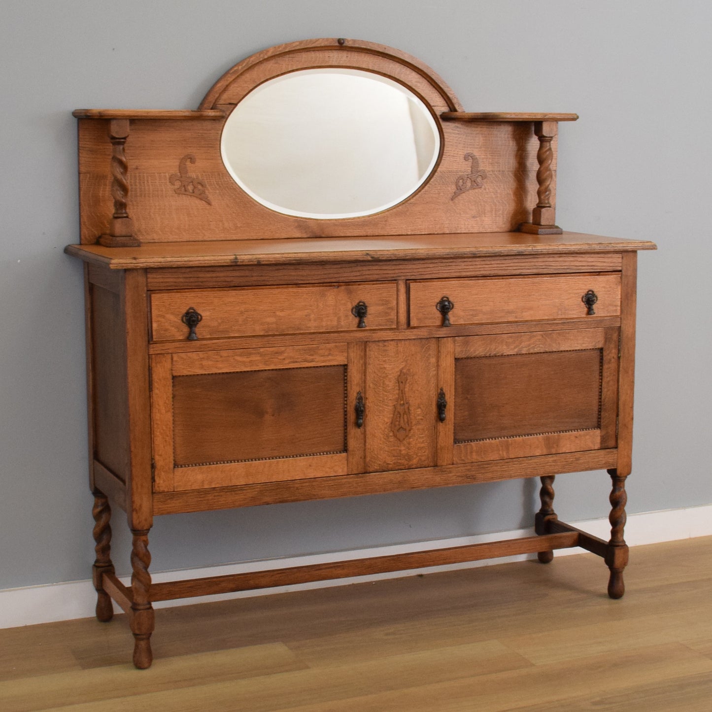 Oak Mirrored Sideboard