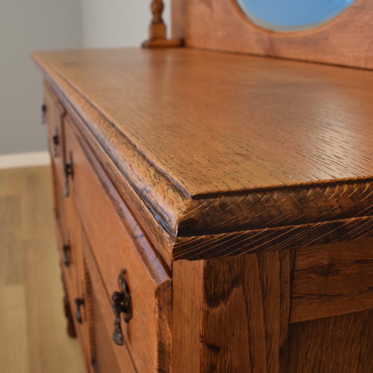 Oak Mirrored Sideboard