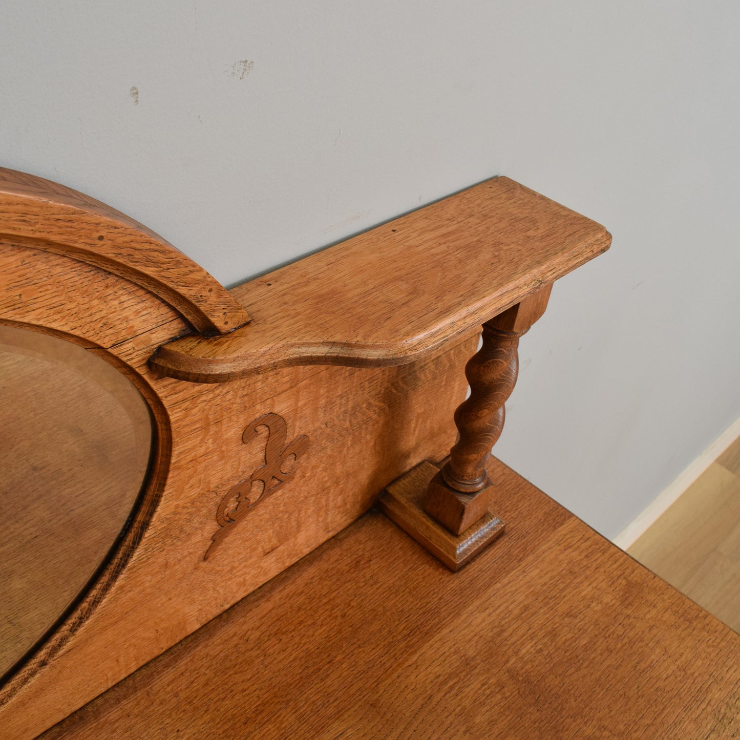 Oak Mirrored Sideboard