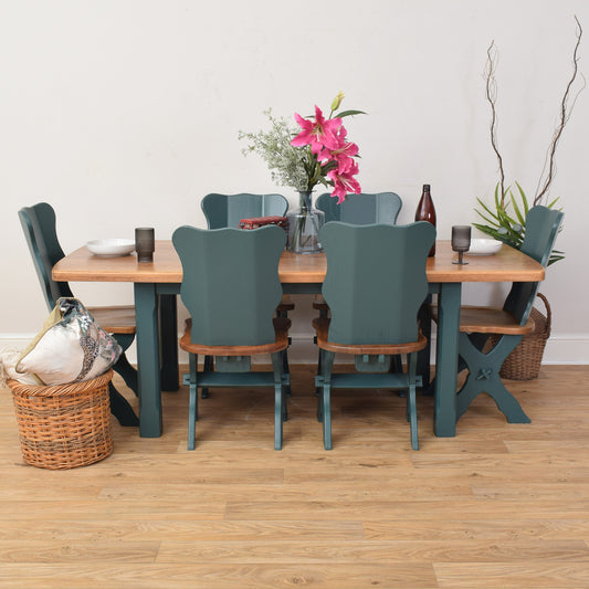 Painted Table And Six Chairs