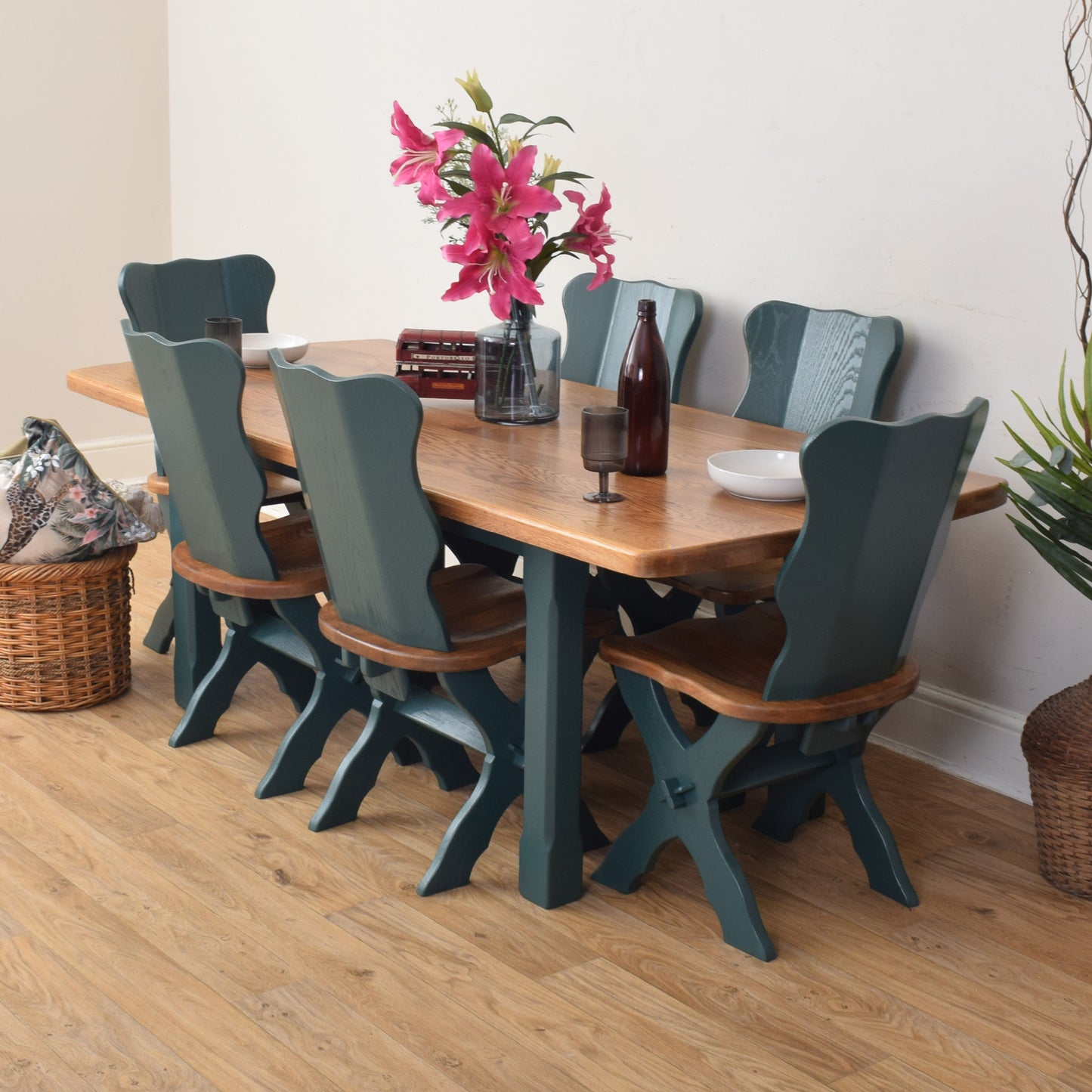 Painted Table And Six Chairs
