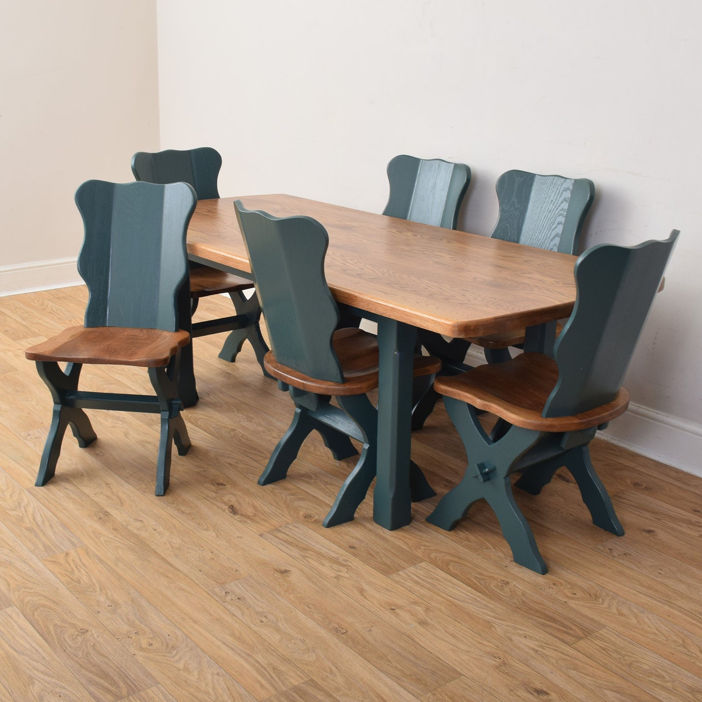 Painted Table And Six Chairs