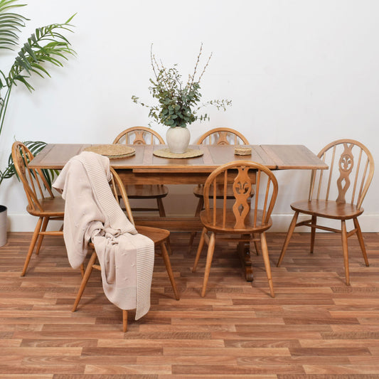 Ercol Draw Leaf Table and Six Chairs