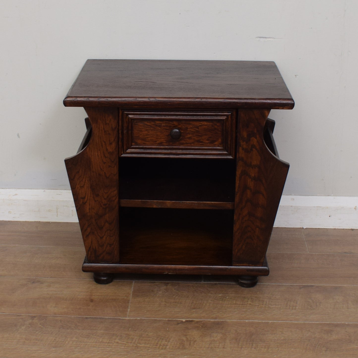 Oak Magazine Rack / Side Table