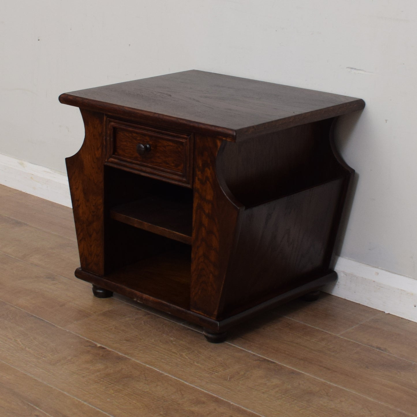 Oak Magazine Rack / Side Table