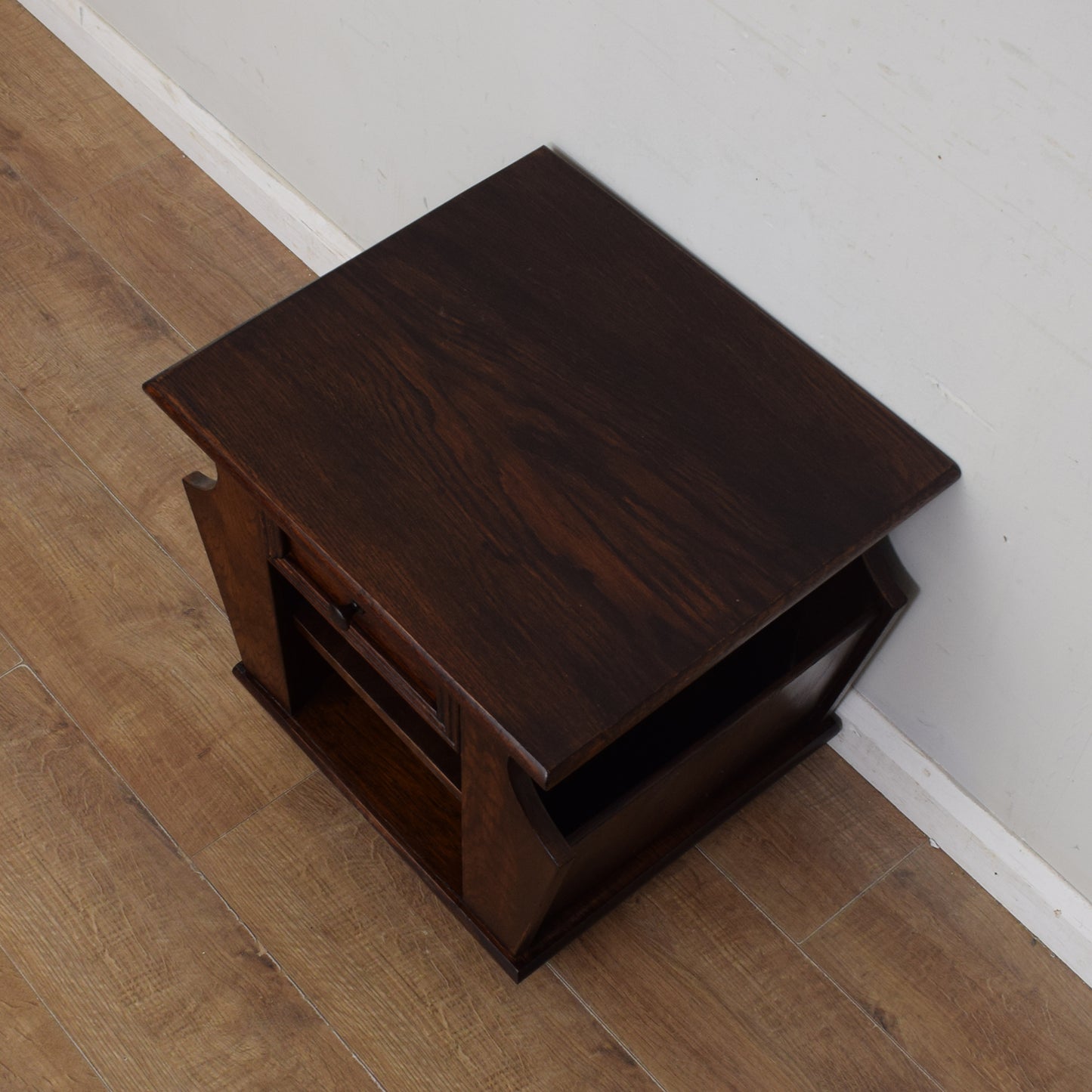 Oak Magazine Rack / Side Table