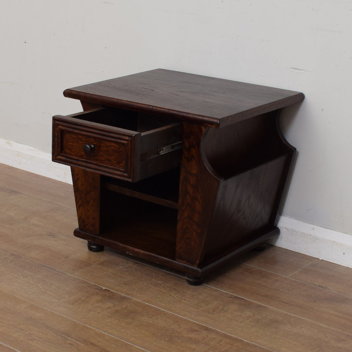 Oak Magazine Rack / Side Table