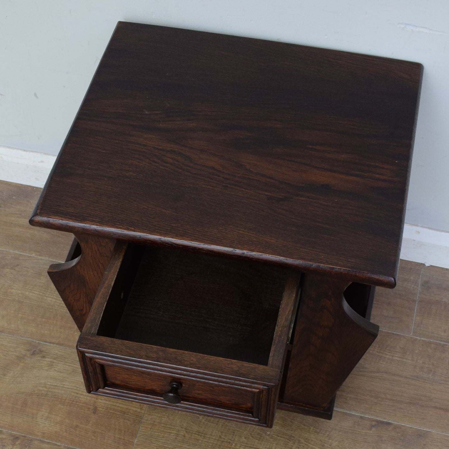 Oak Magazine Rack / Side Table