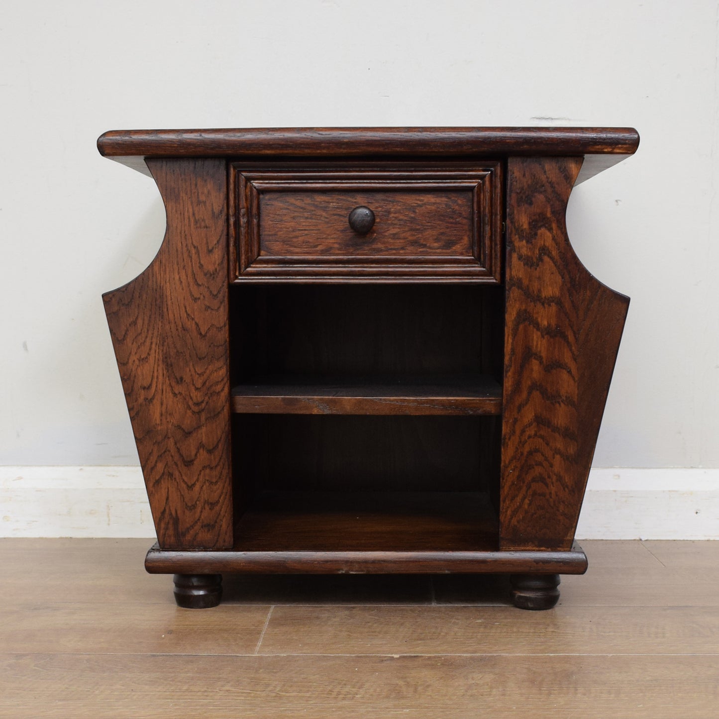 Oak Magazine Rack / Side Table