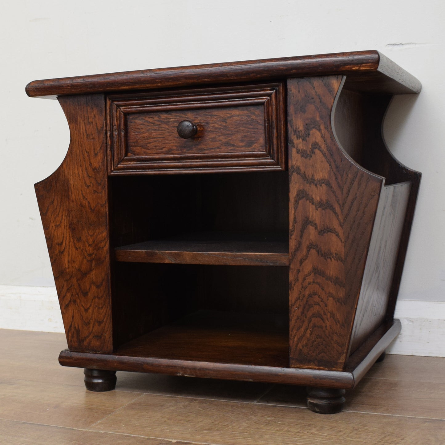 Oak Magazine Rack / Side Table