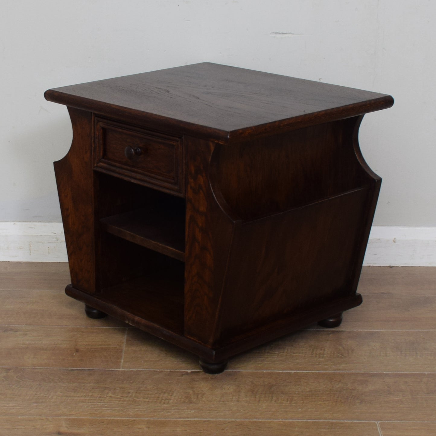 Oak Magazine Rack / Side Table