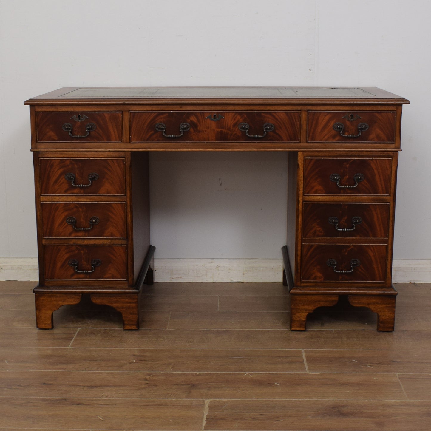 Leather-Top Pedestal Desk
