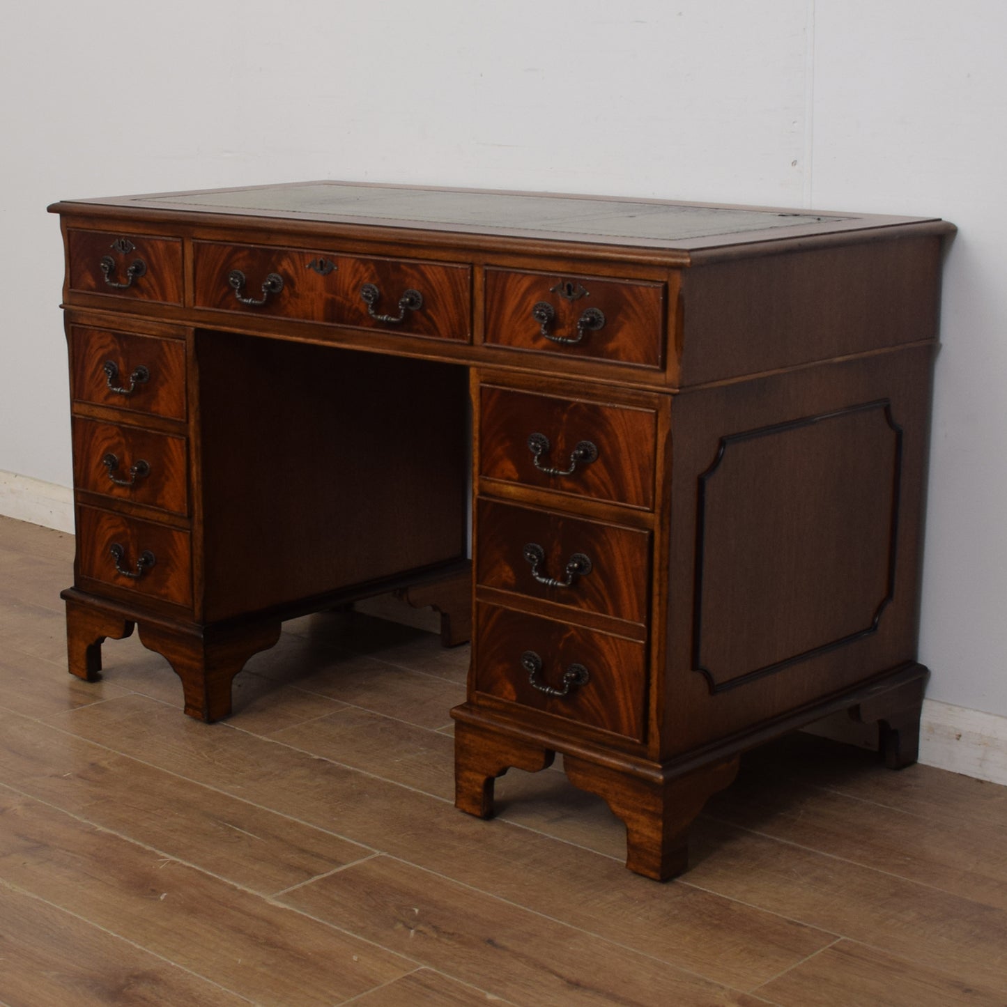 Leather-Top Pedestal Desk