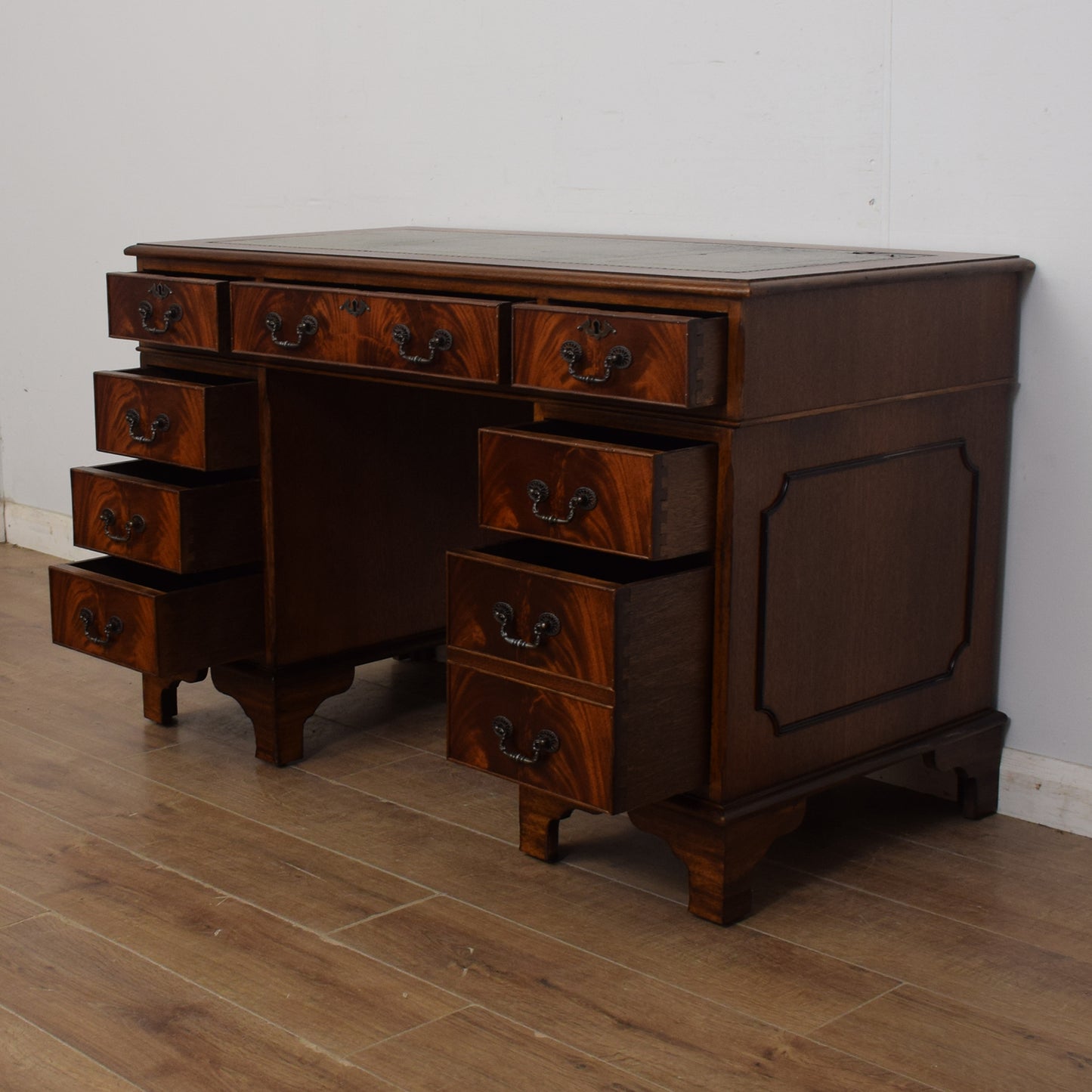 Leather-Top Pedestal Desk