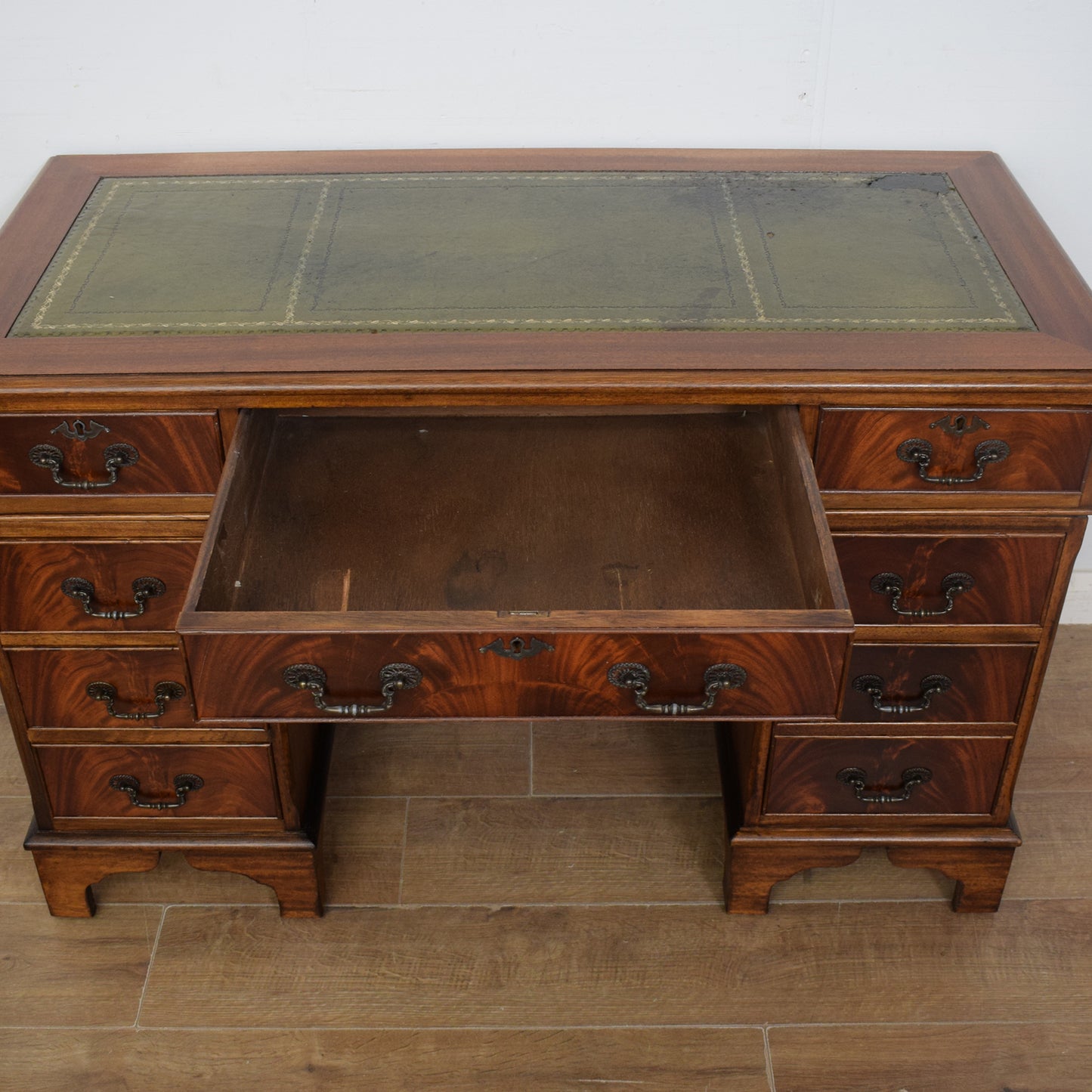 Leather-Top Pedestal Desk
