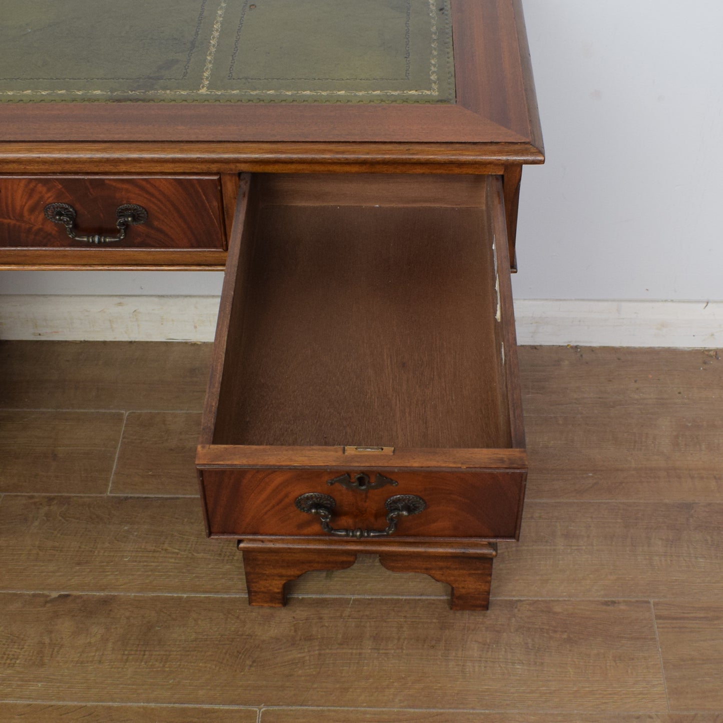 Leather-Top Pedestal Desk