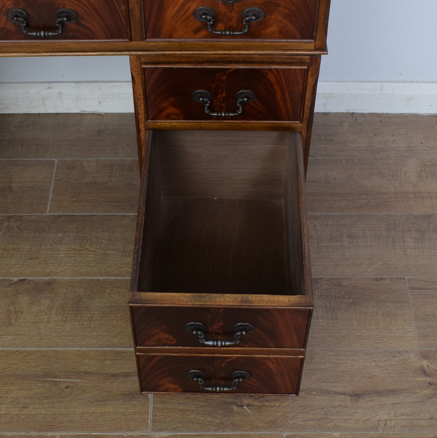 Leather-Top Pedestal Desk