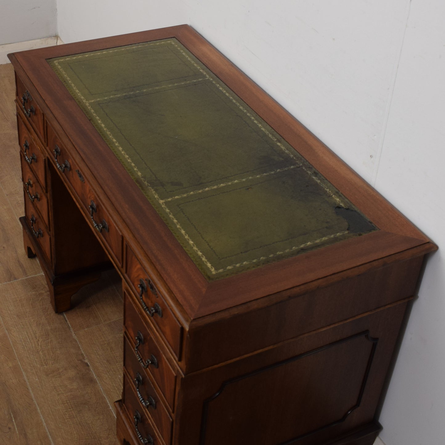 Leather-Top Pedestal Desk