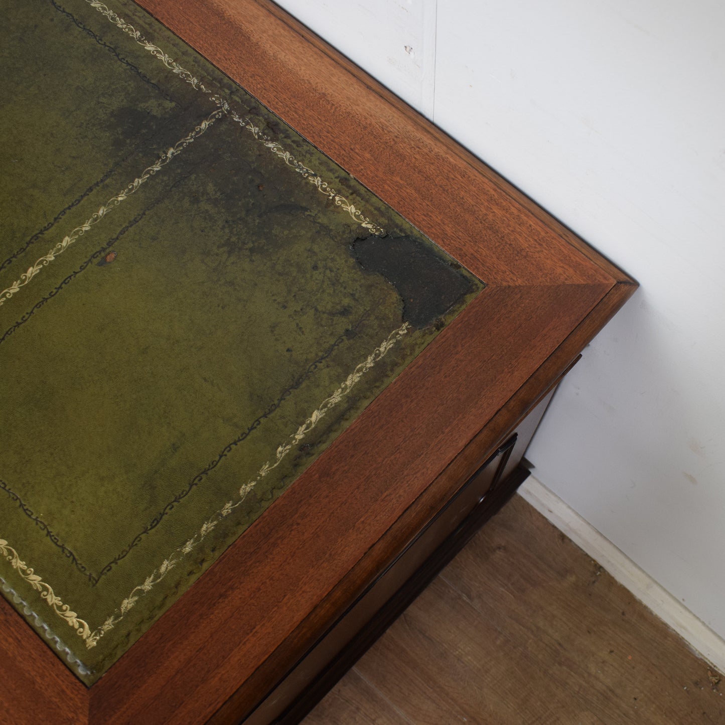 Leather-Top Pedestal Desk