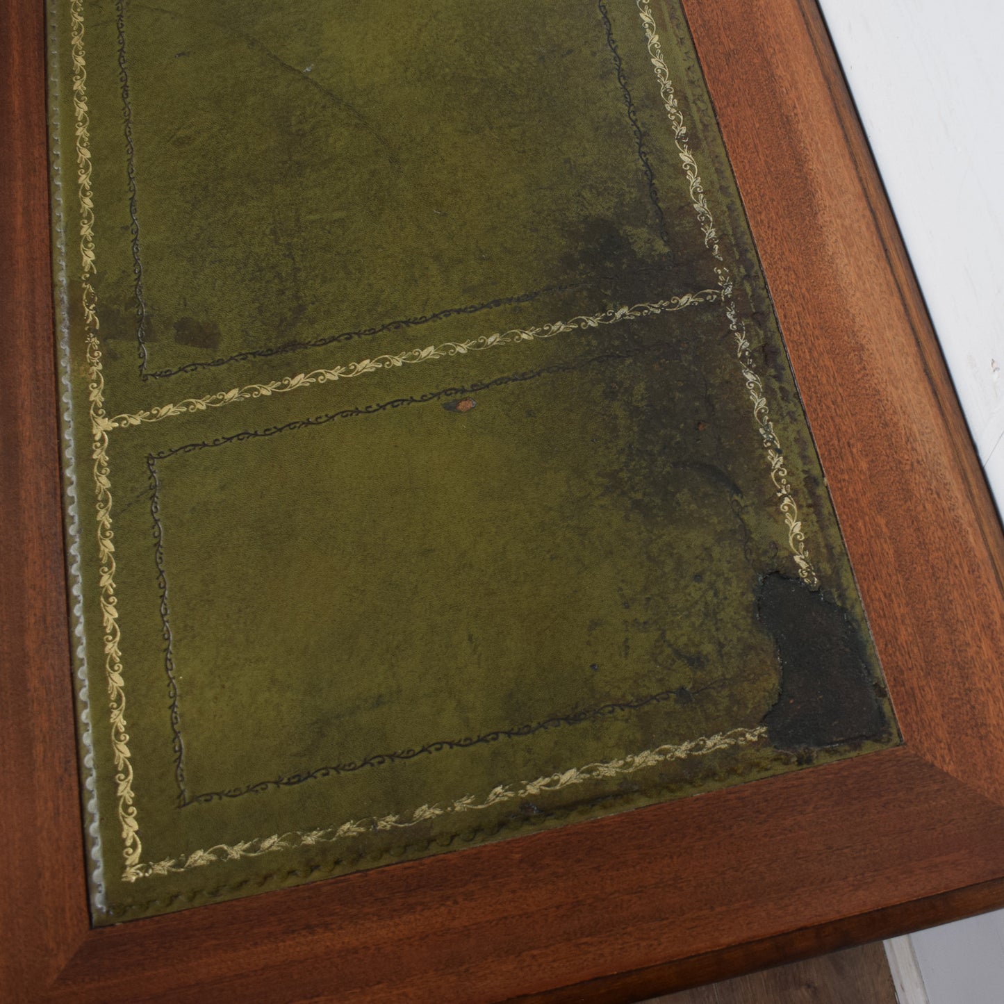 Leather-Top Pedestal Desk