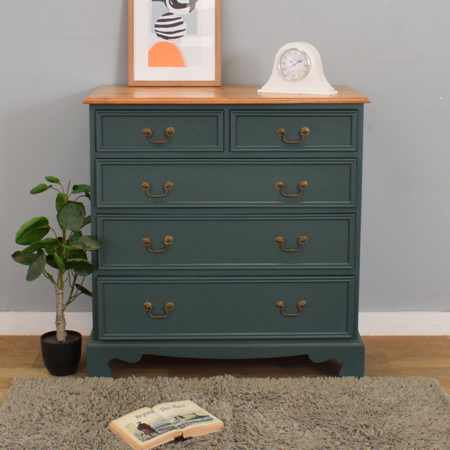 Painted Solid Pine Chest of Drawers