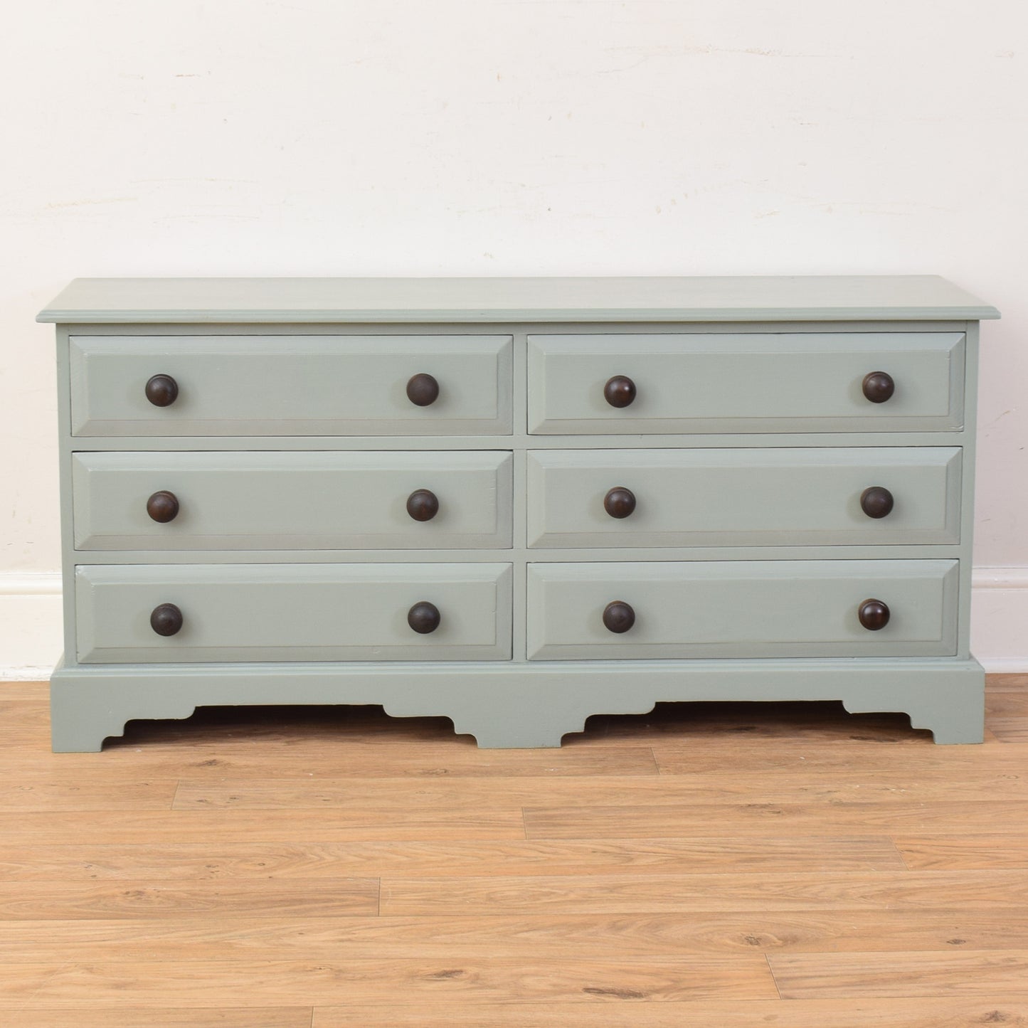 Painted Pine Low Chest Of Drawers