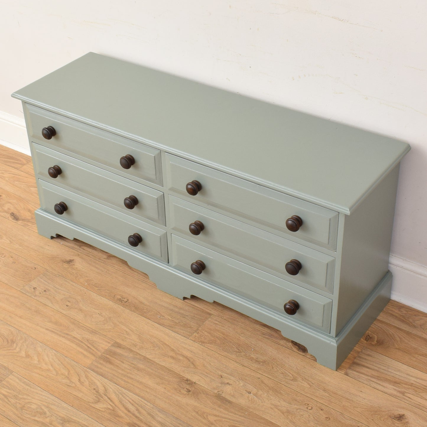 Painted Pine Low Chest Of Drawers