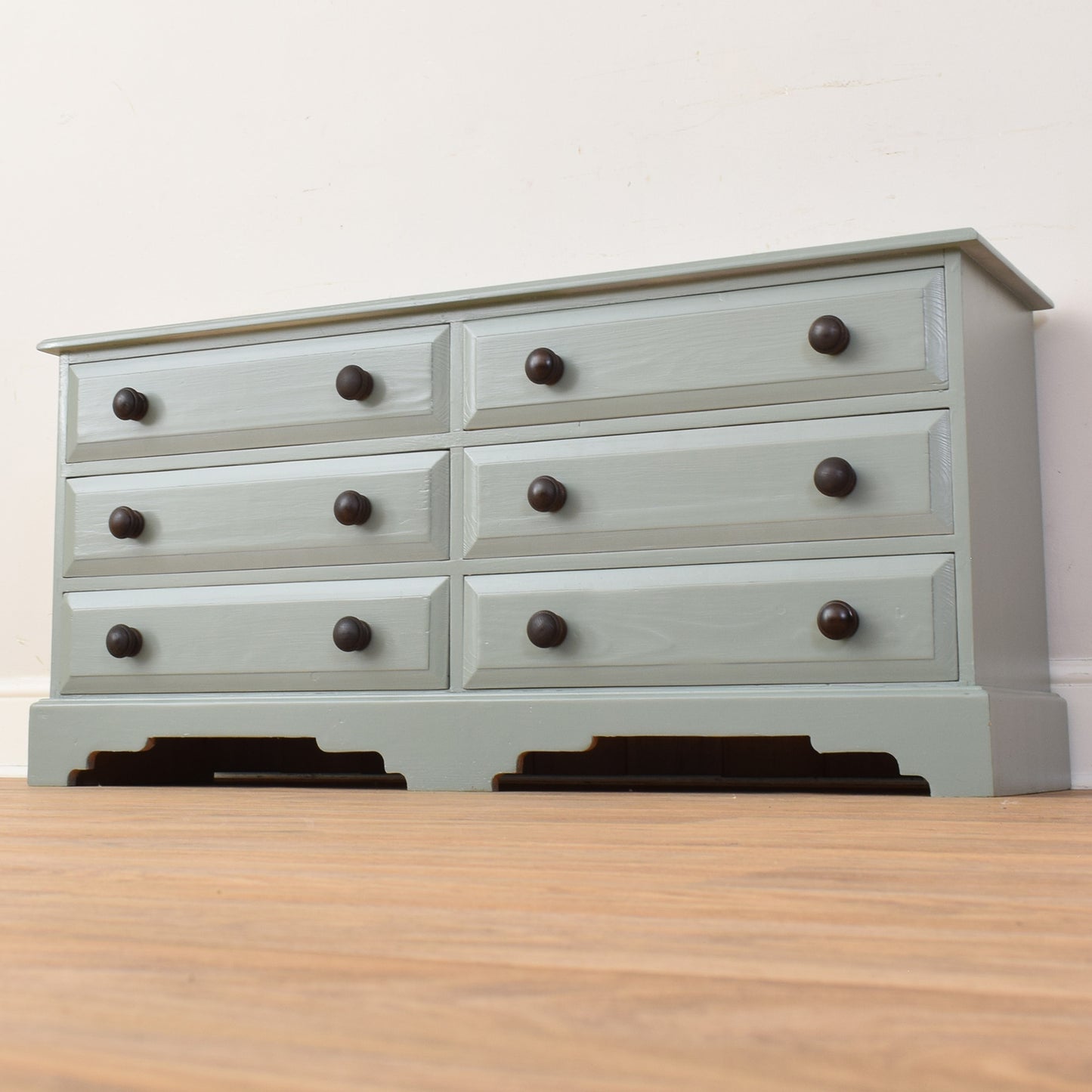 Painted Pine Low Chest Of Drawers