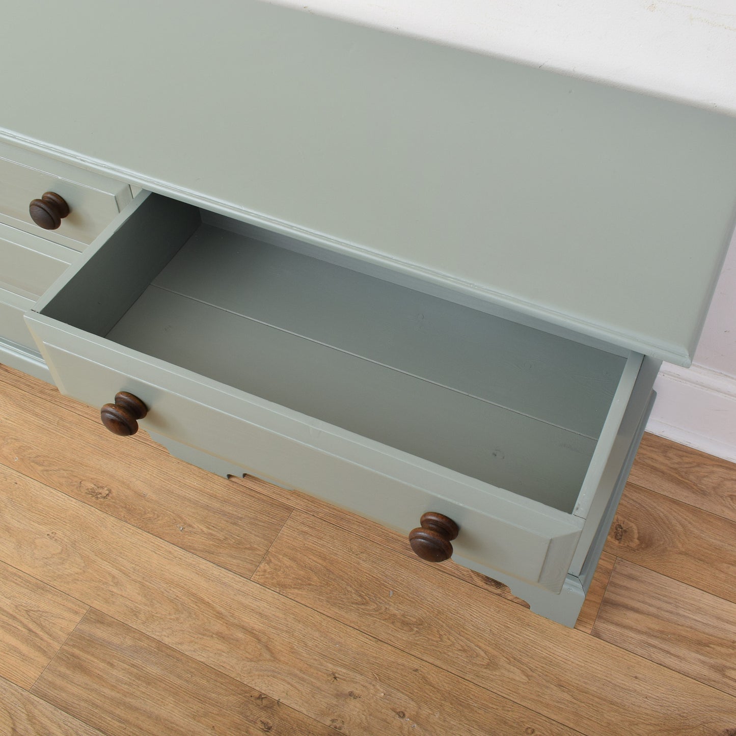 Painted Pine Low Chest Of Drawers